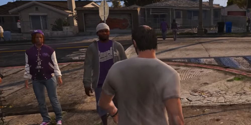 Grand Theft Auto 5 Screenshot Of Trevor and Ballas