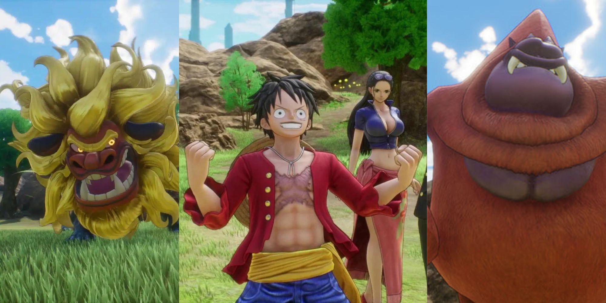 One Piece Odyssey Luffy, large lion and Kong