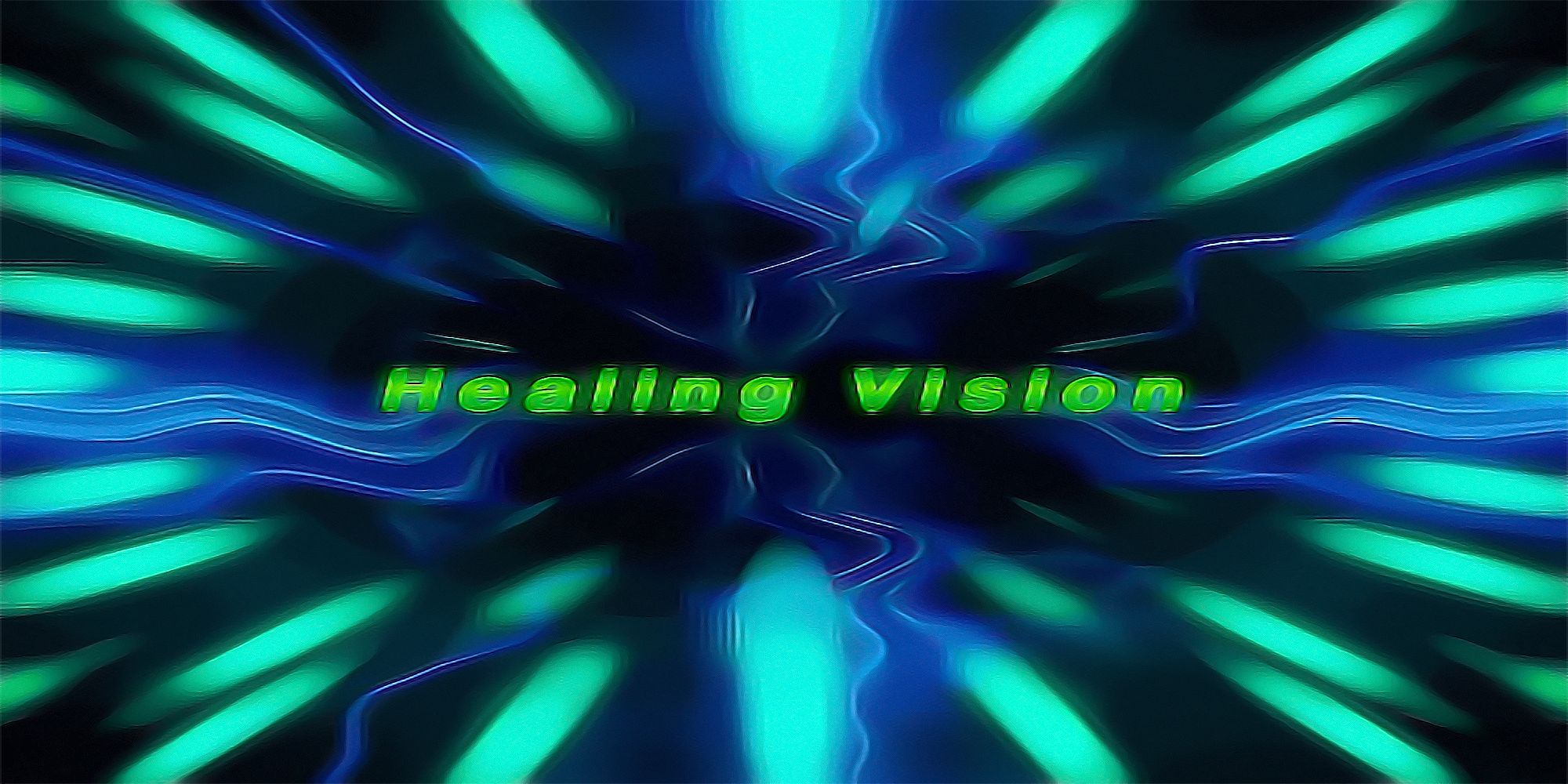 A pulsating green and blue background for the track, Healing Vision, from Dance Dance Revolution 5th Mix.