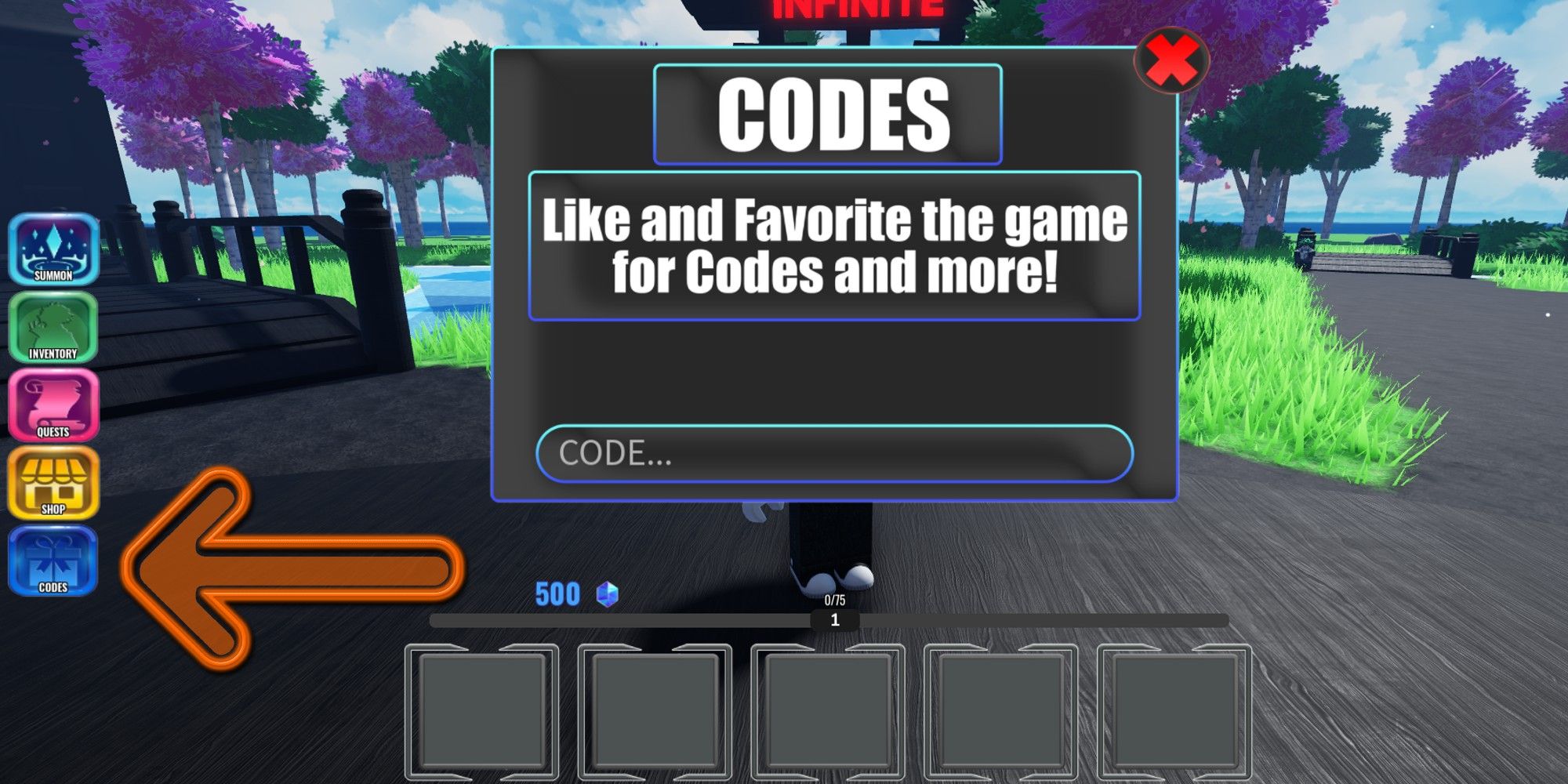 Hero Tower Defense Codes Redeem page