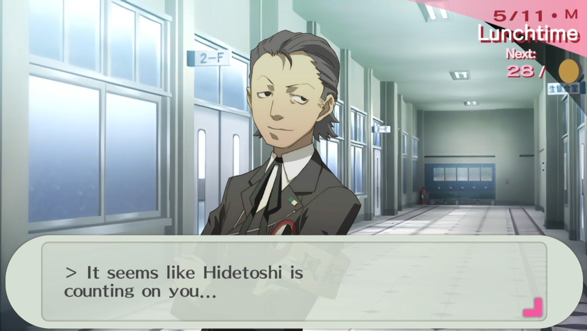 hidetoshi odagiri counting on the protagonist to come to student council in persona 3 portable