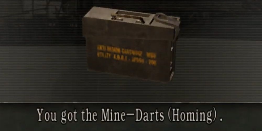 Homing mine darts from the area outside the area in Resident Evil 4.