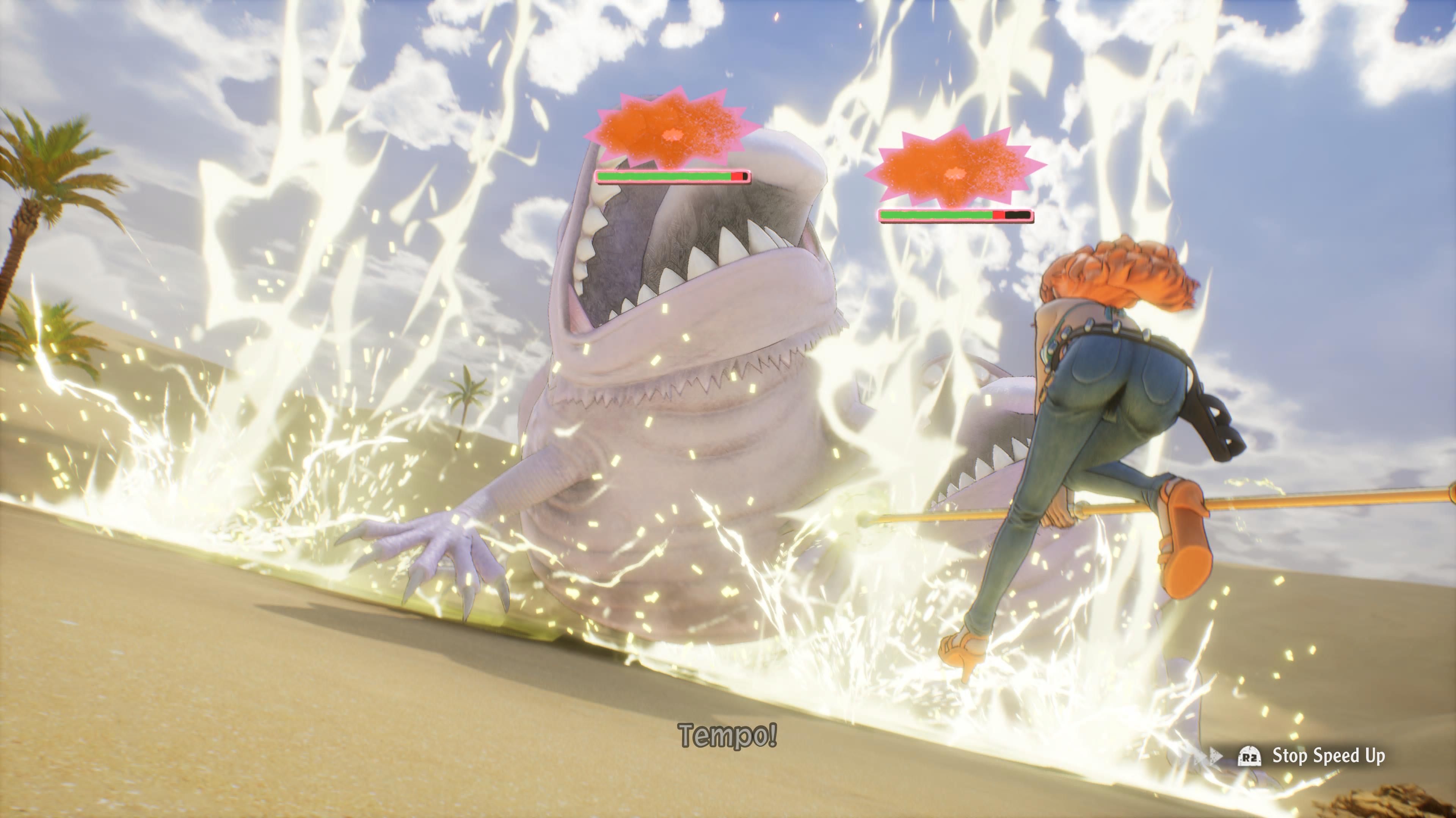 One Piece Odyssey Nami attacking purple dragon