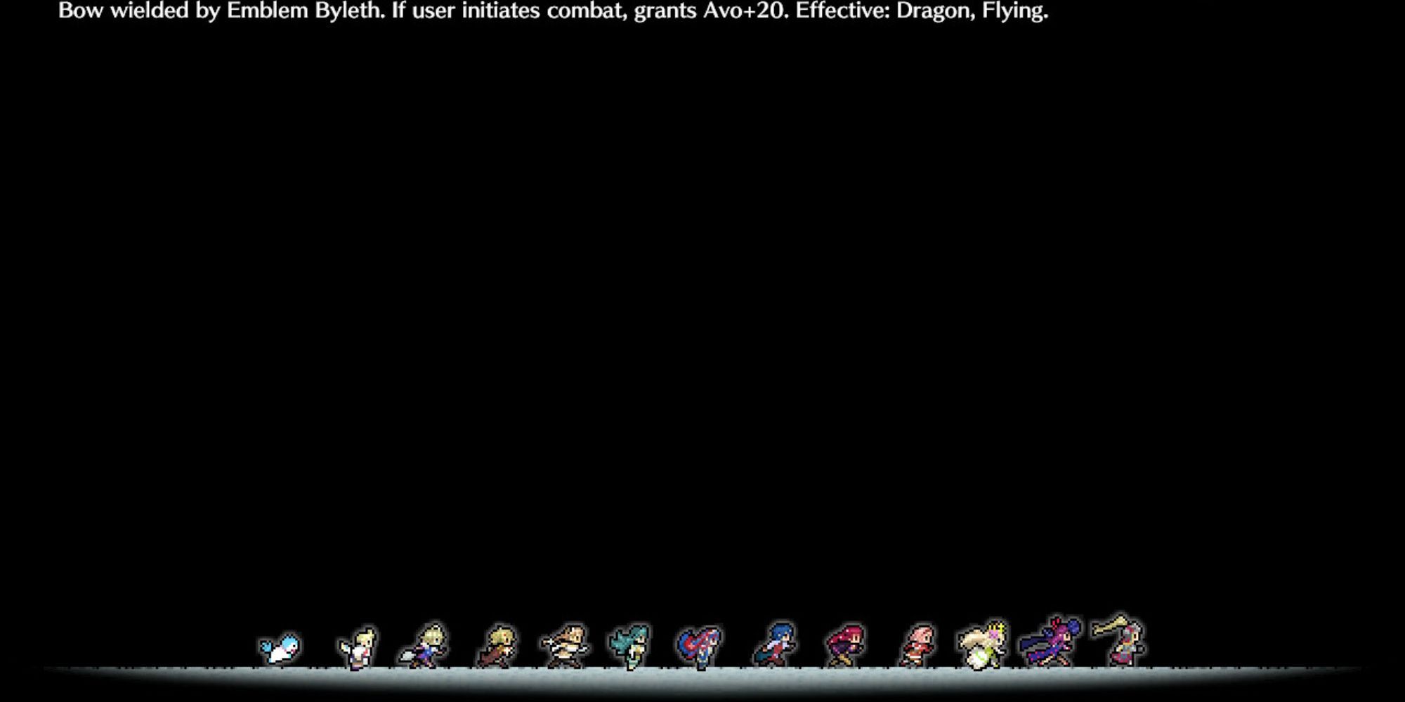 Fire Emblem Engage - loading screen sprites running along the bottom of the screen