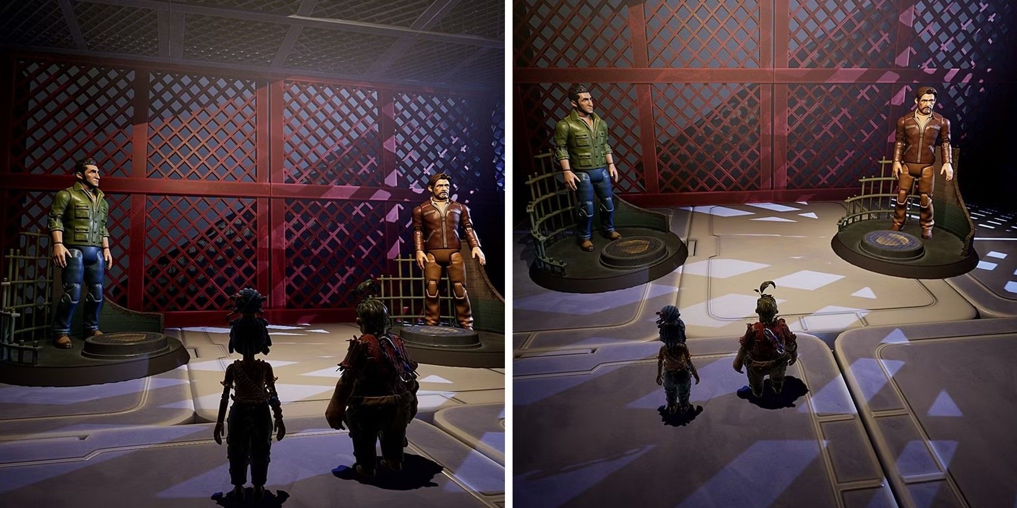 It Takes Two, Cody and May with the figurines of the main characters of A Way Out