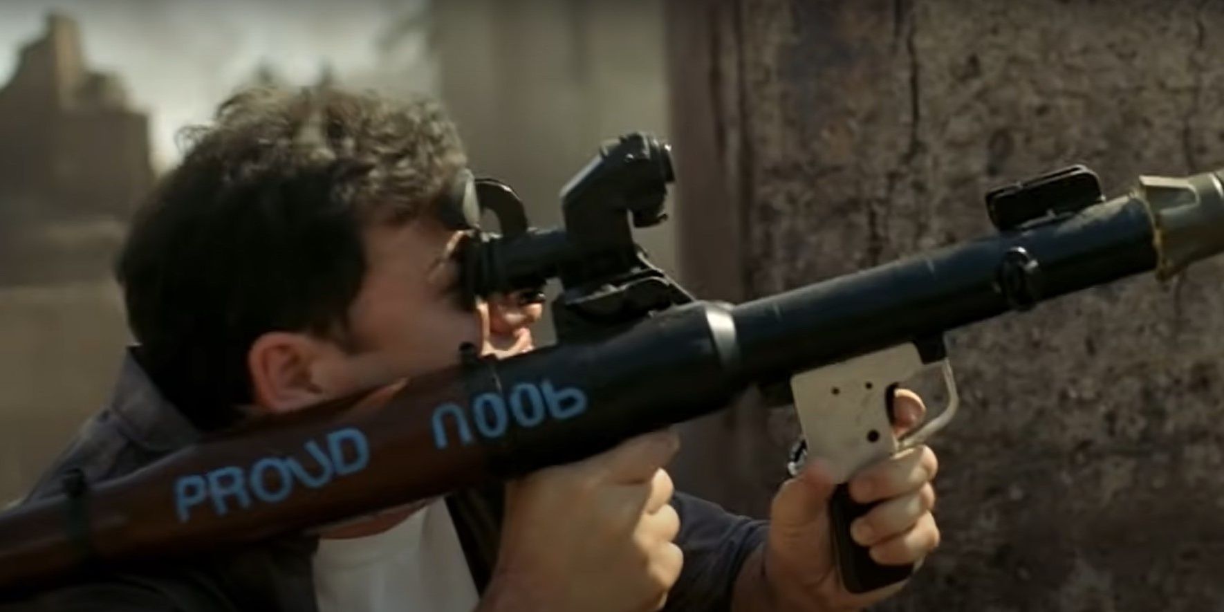 Jimmy Kimmel firing an RPG in a Call of Duty: Black Ops commercial