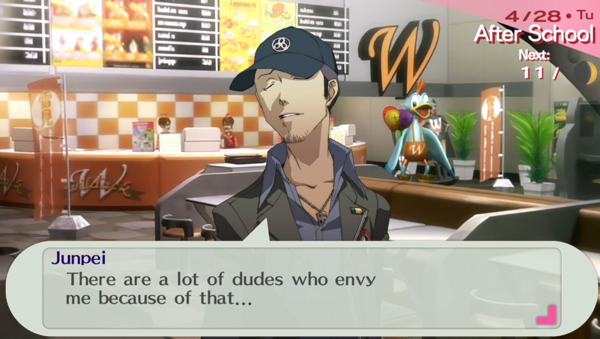 junpei being conceited about living with women in persona 3 portable