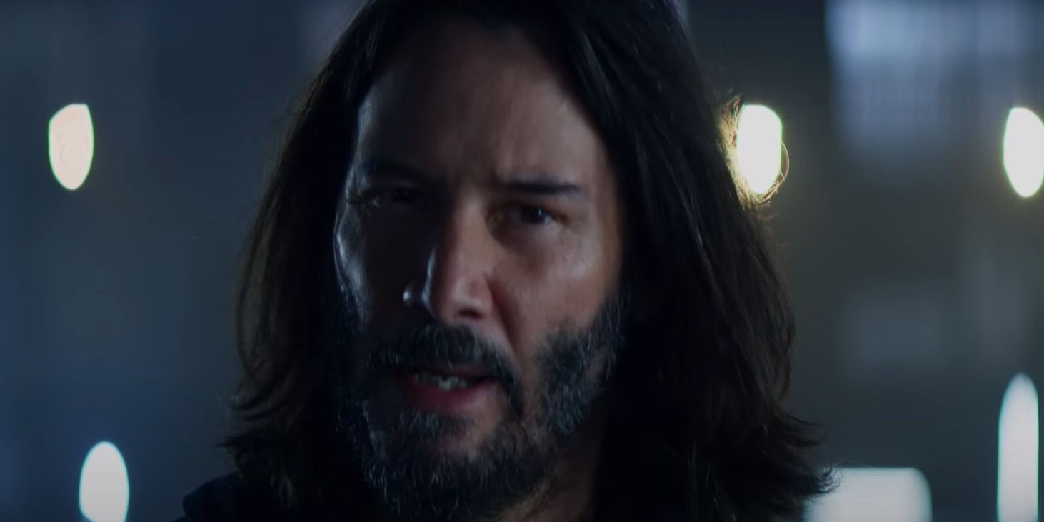 Keanu Reeves in the Cyberpunk 2077 commercial