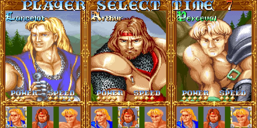 Knights Of The Round character select screen