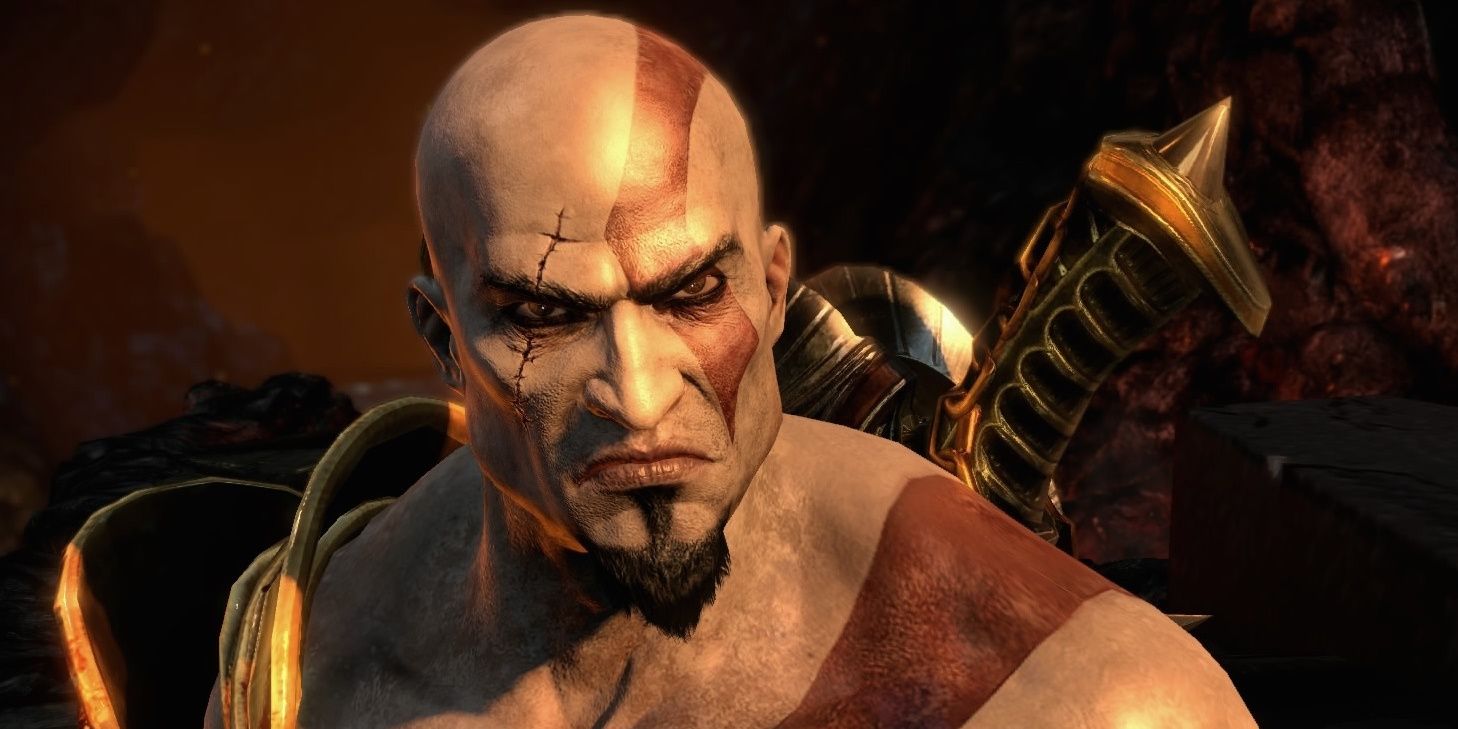 Kratos stares in God of War 3