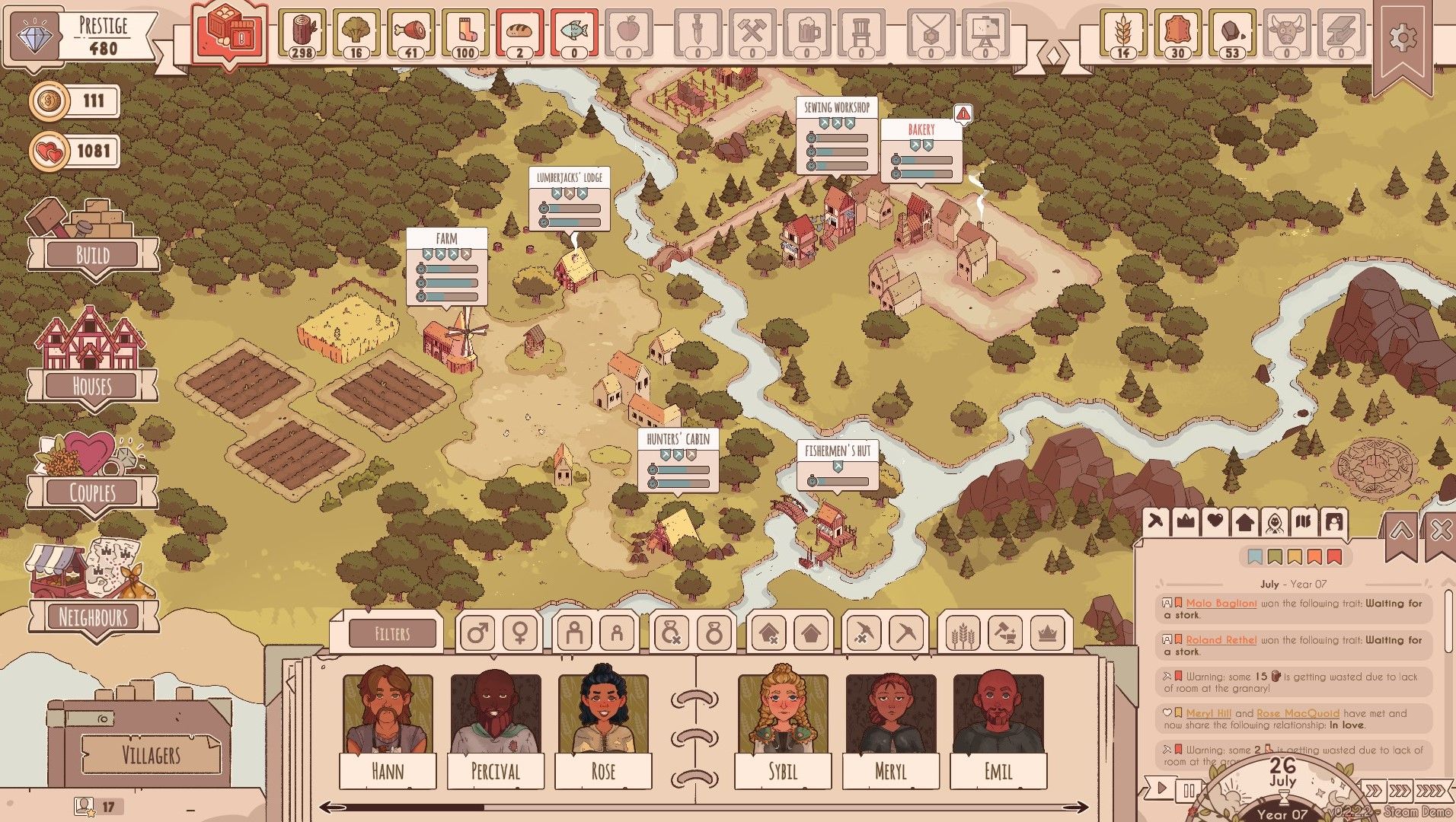 Lakeburg Legacies - the town screen