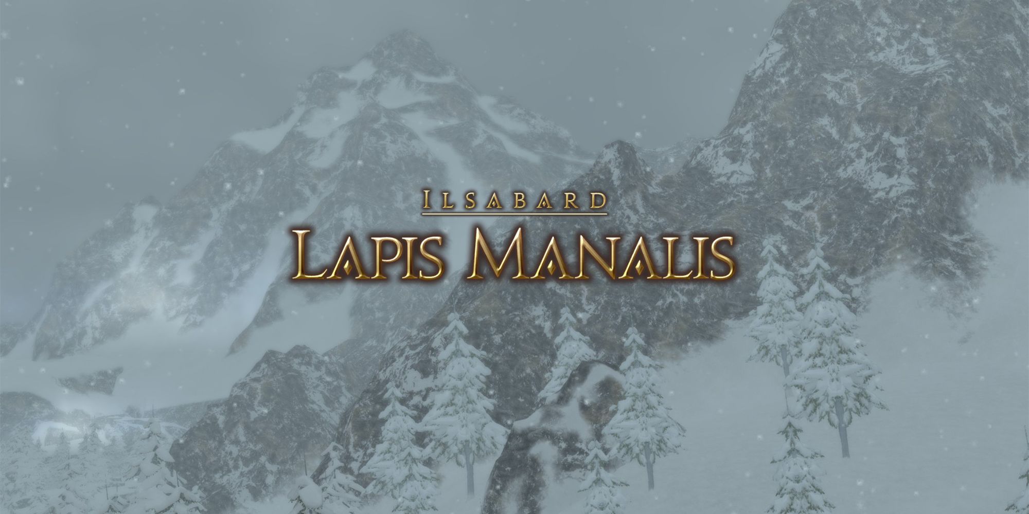 lapis manalis dungeon title over snowy mountains in garlemald