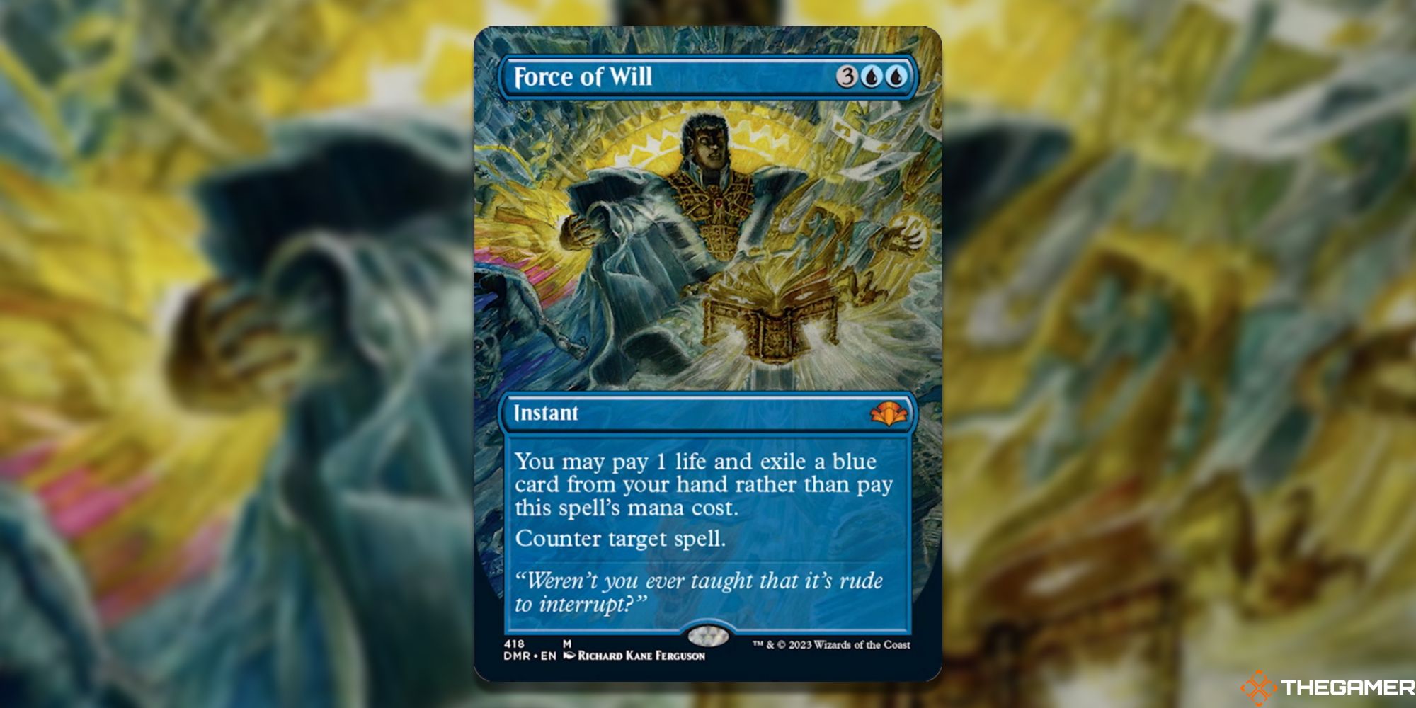  Image of the Force of Will Borderless card in Magic: The Gathering, with art by Richard Kane Ferguson