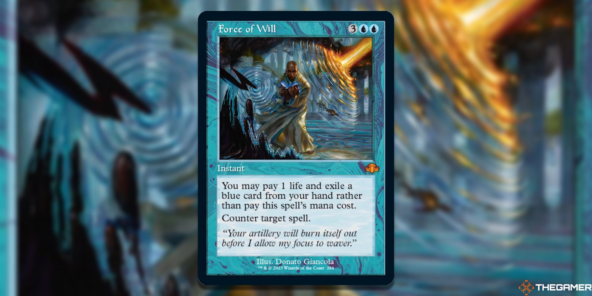  Image of the Force of Will Retro Frame card in Magic: The Gathering, with art by Donato Giancola