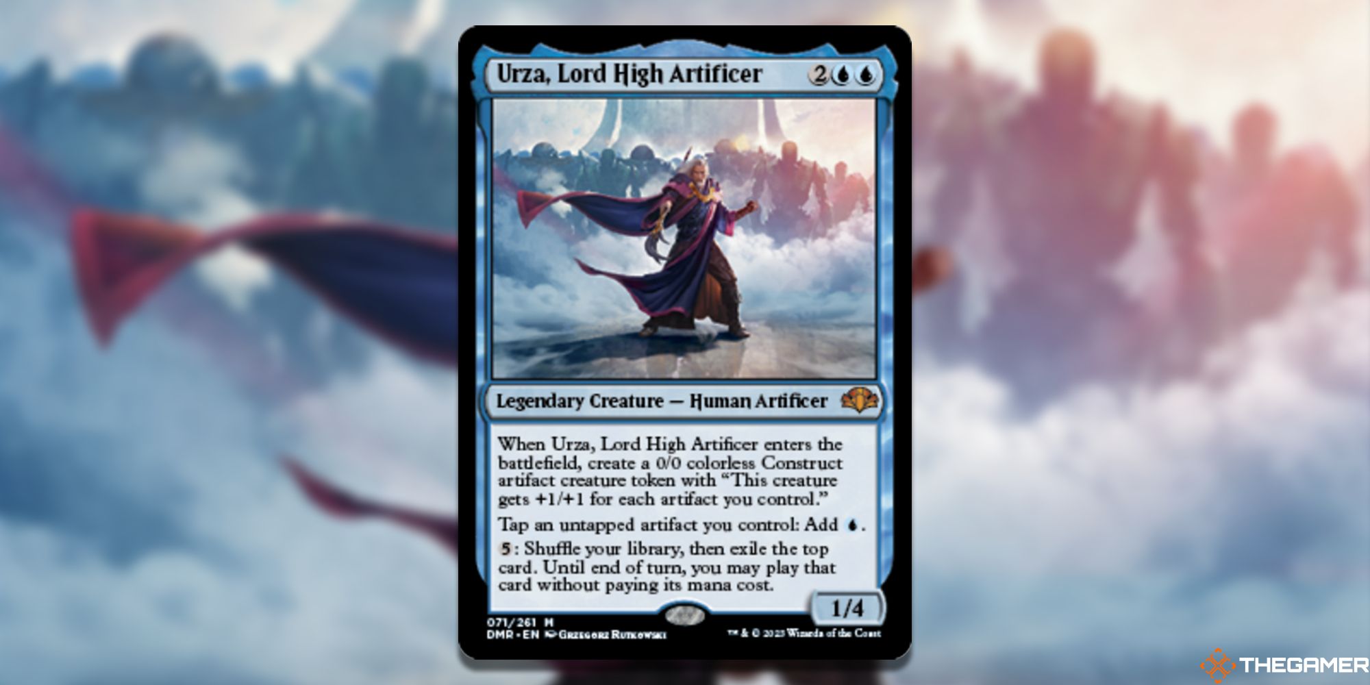 Image of the Urza Lord High Artificer  card in Magic: The Gathering, with art by Grzegorz Rutkowski