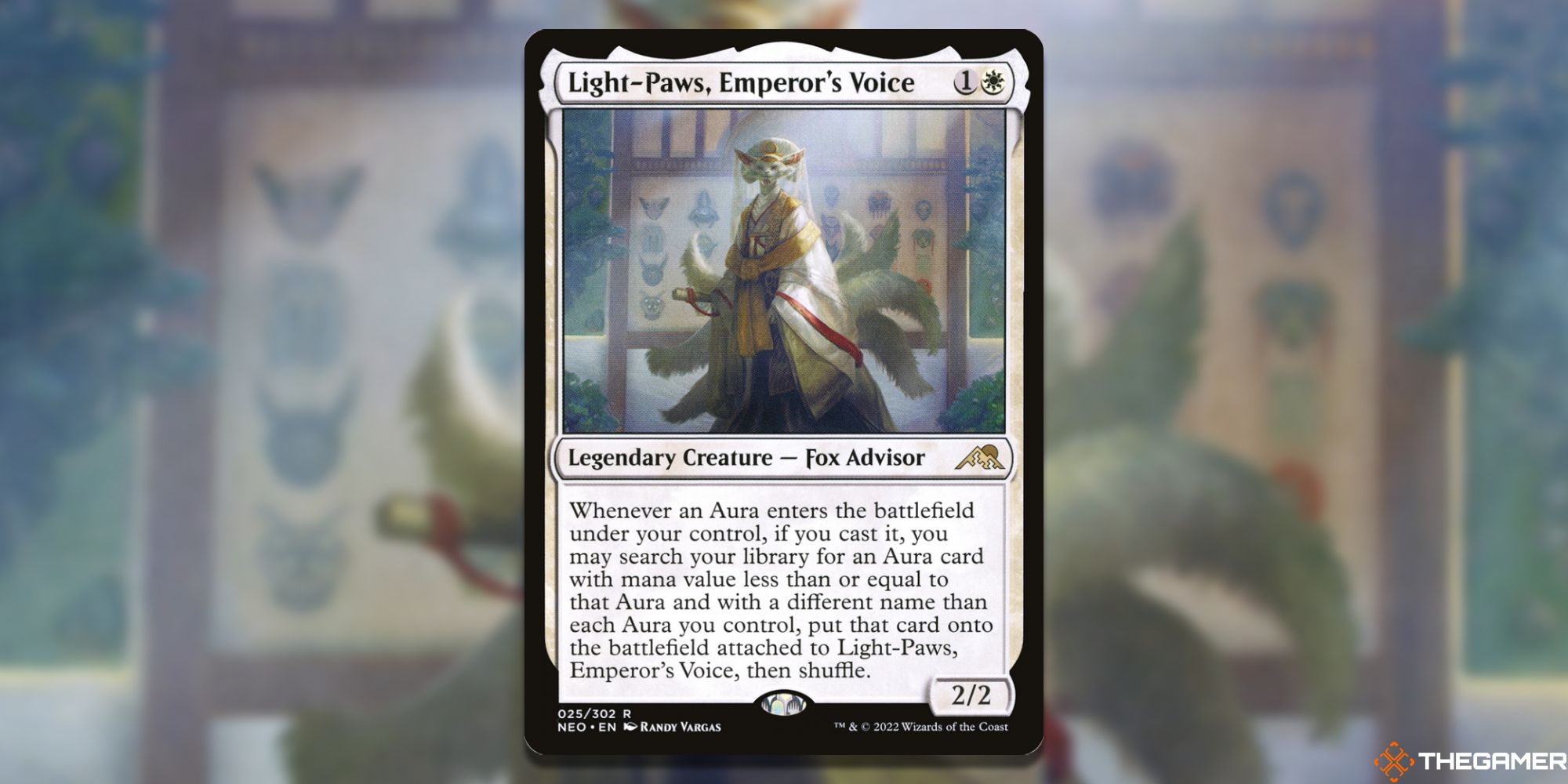 Image of the Light-Paws, Emperor's Voice card in Magic: The Gathering, with art by Randy Vargas
