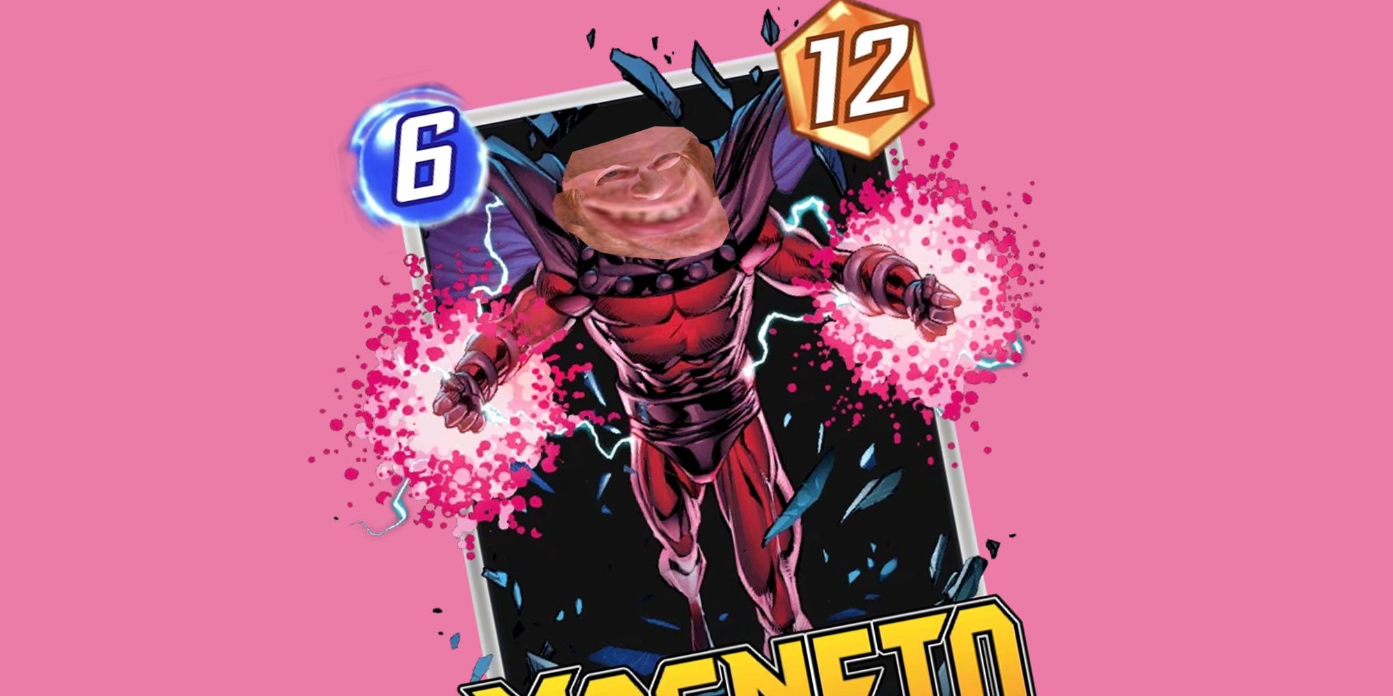 Magneto Marvel Snap with a troll face