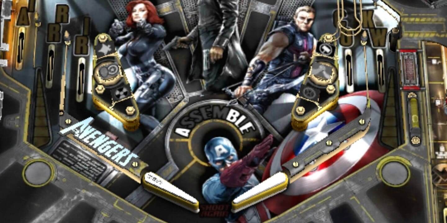 Marvel Pinball Avengers Board closeup of handles