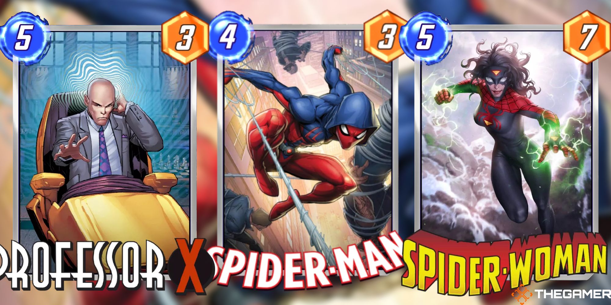 Marvel Snap Spiderman Deck Professor X, Spider-Man, Spider-Woman