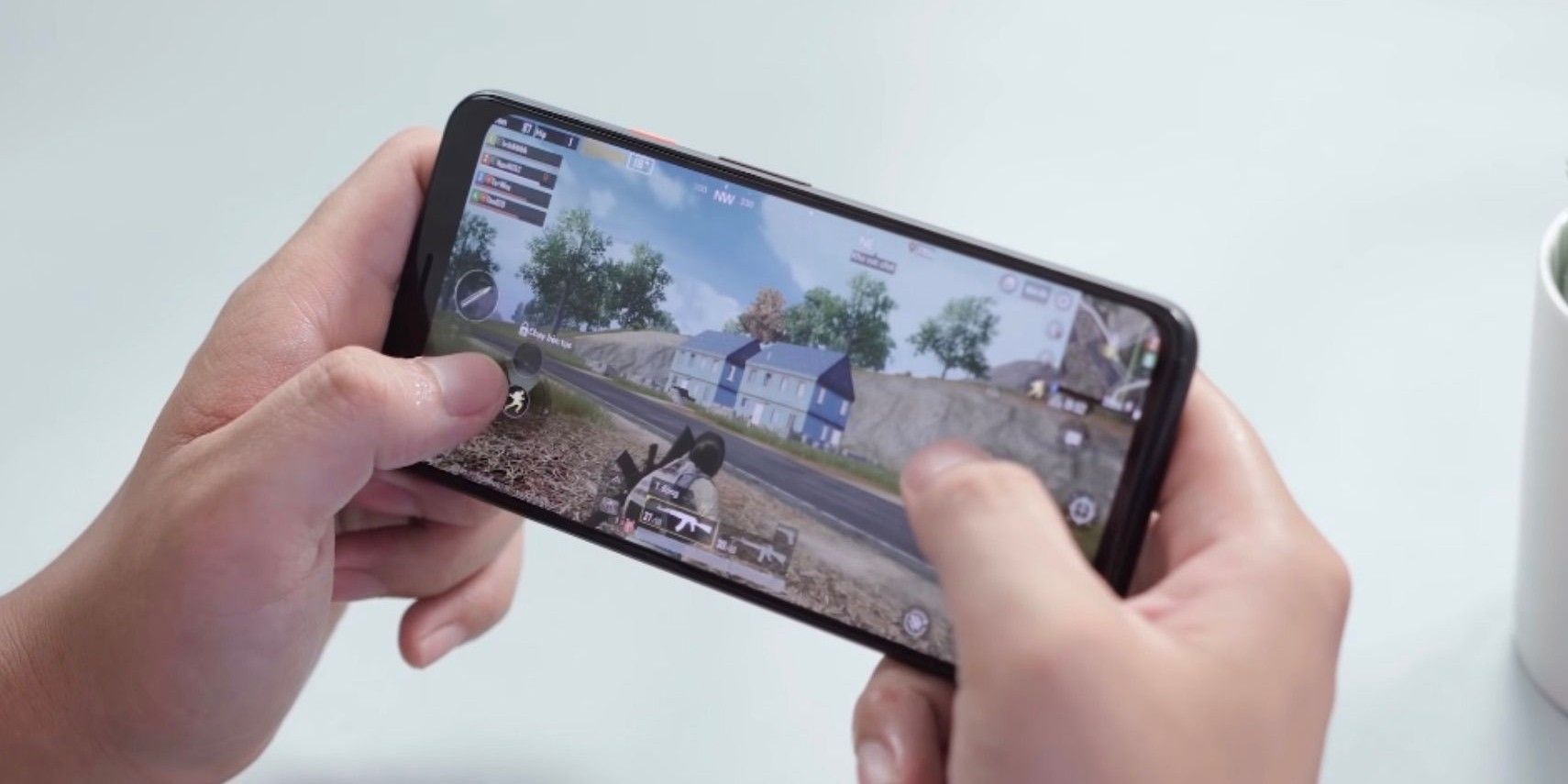 Someone playing PUBG Mobile on a mobile phone