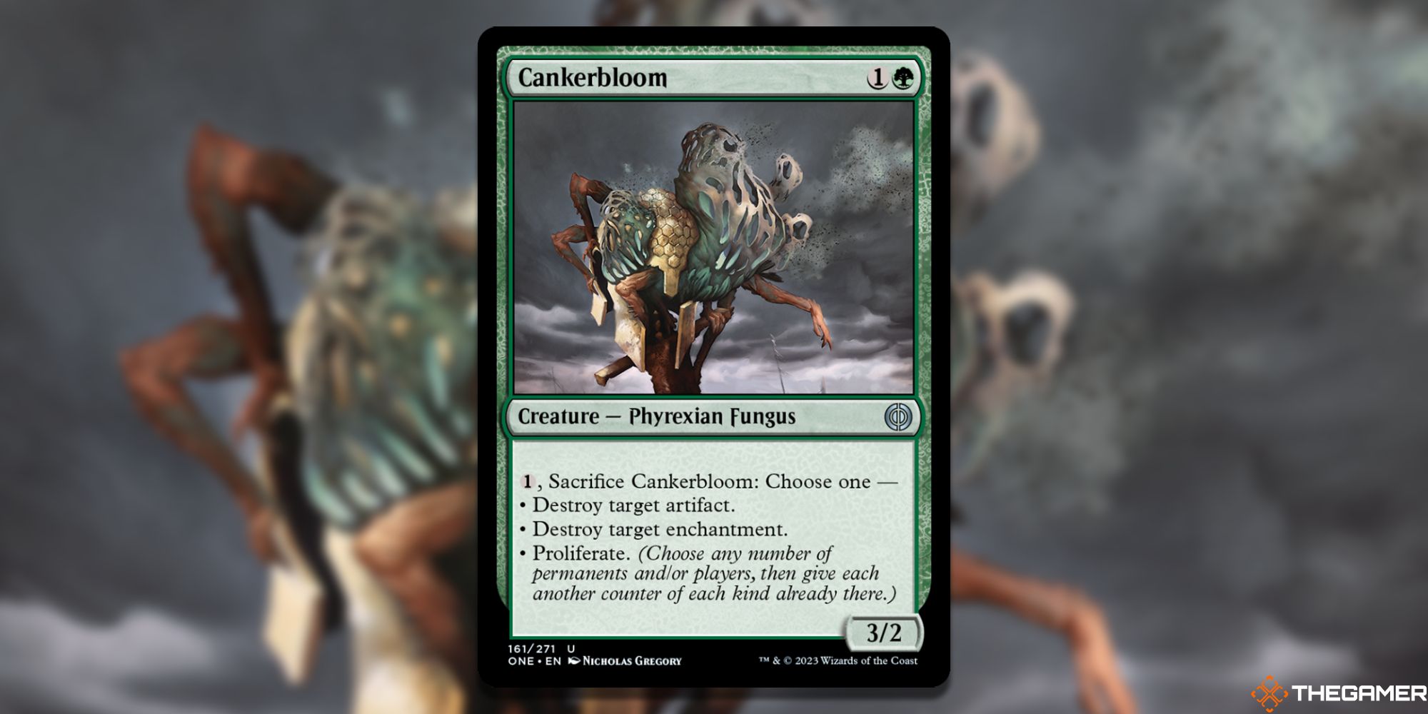 Image of the Cankerbloom card in Magic: The Gathering, with art by Nicholas Gregory