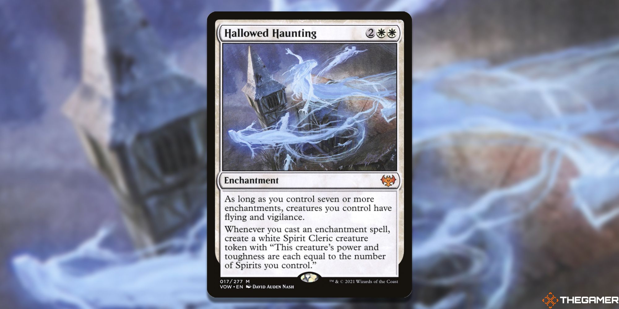 Image of the Hallowed Haunting card in Magic: The Gathering, with art by David Auden Nash