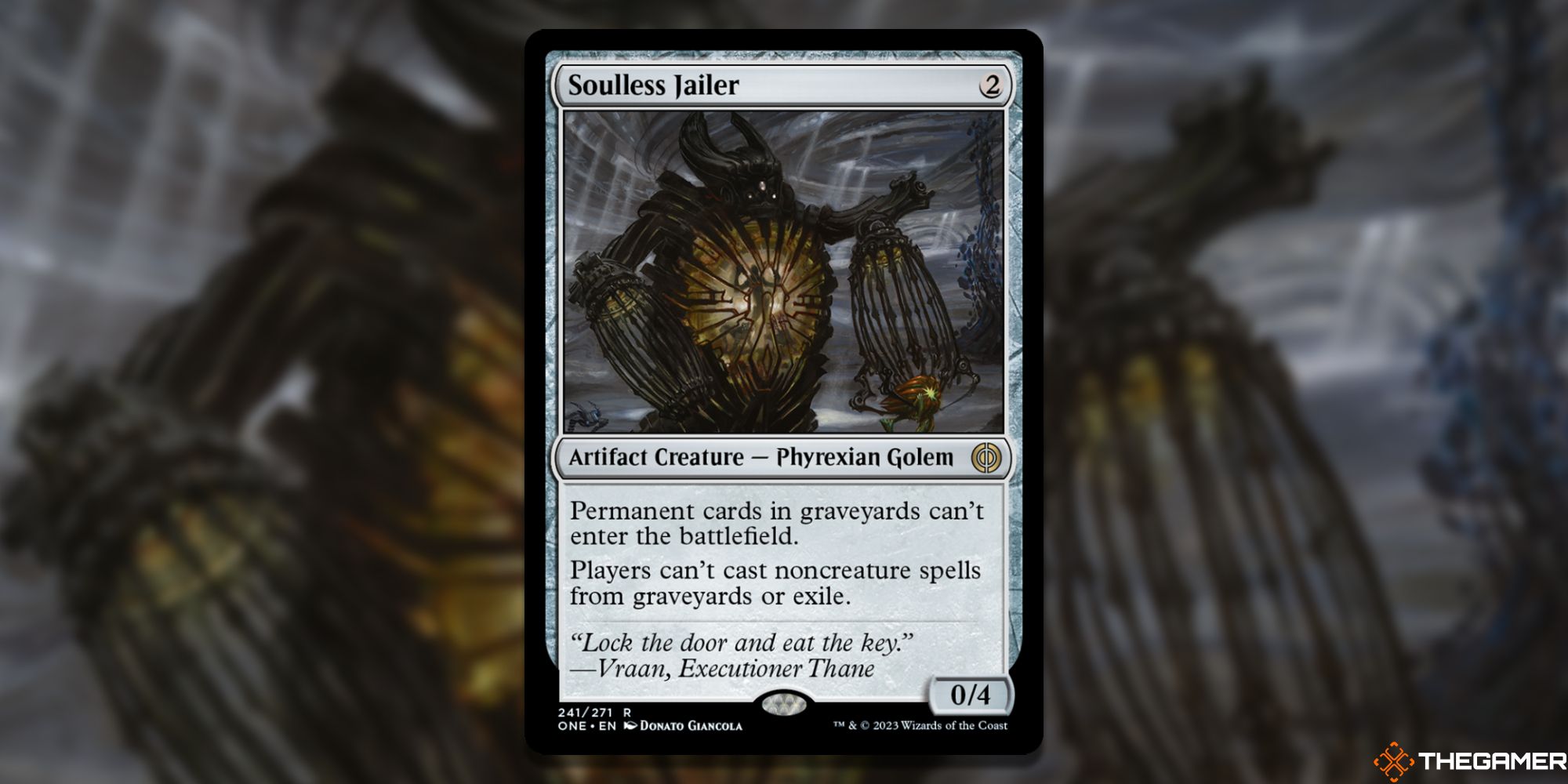 Image of the Soulless Jailer card in Magic: The Gathering, with art by Donato Giancola