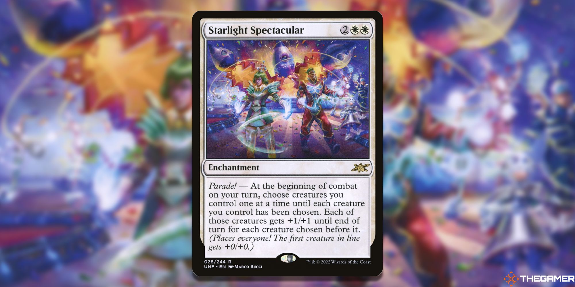 Image of the Starlight Spectacular card in Magic: The Gathering, with art by Marco Bucci