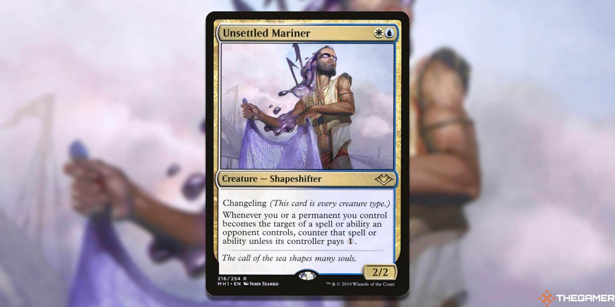 Image of the Unsettled Mariner card in Magic: The Gathering, with art by John Stanko