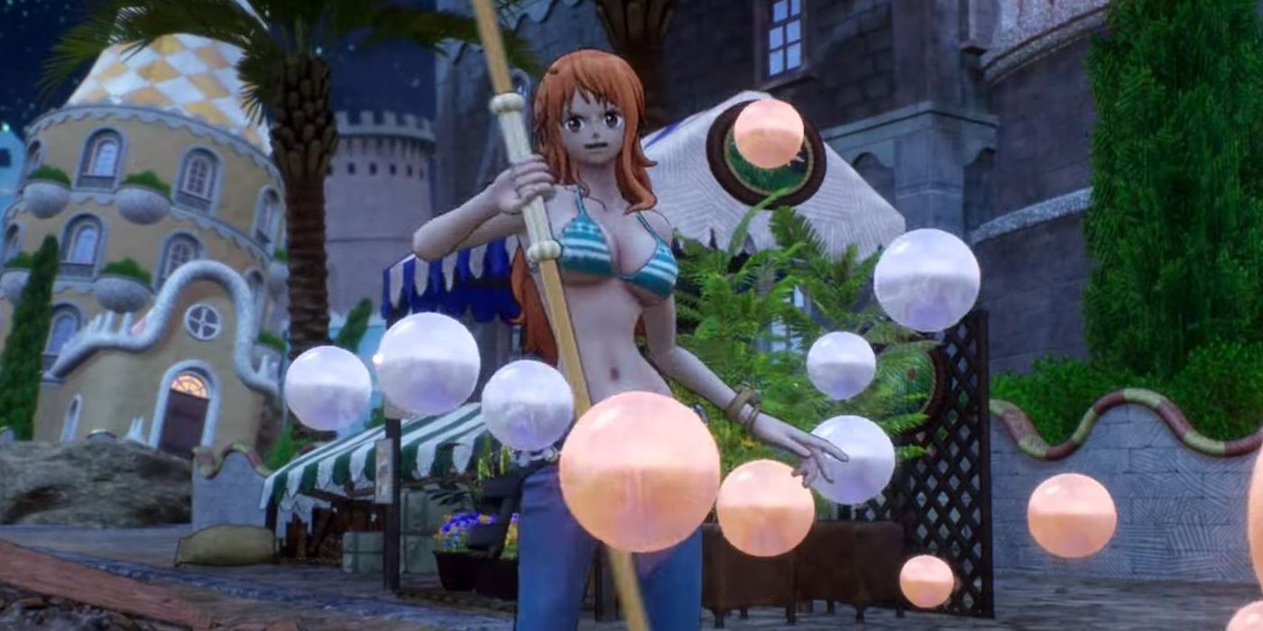 Nami preps Thunderbolt Tempo in One Piece Odyssey