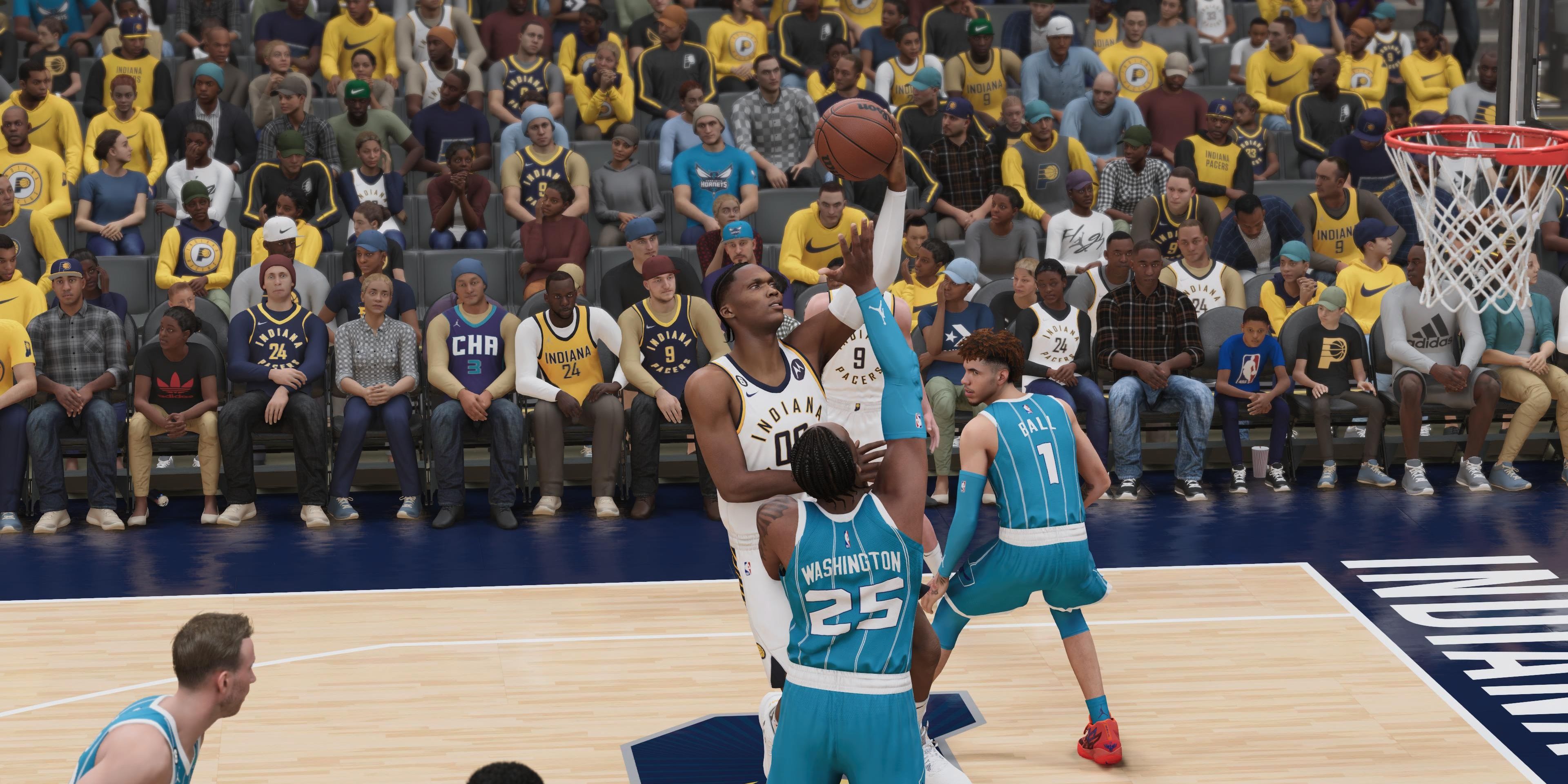 bennedict mathurin driving for a layup in nba 2k23