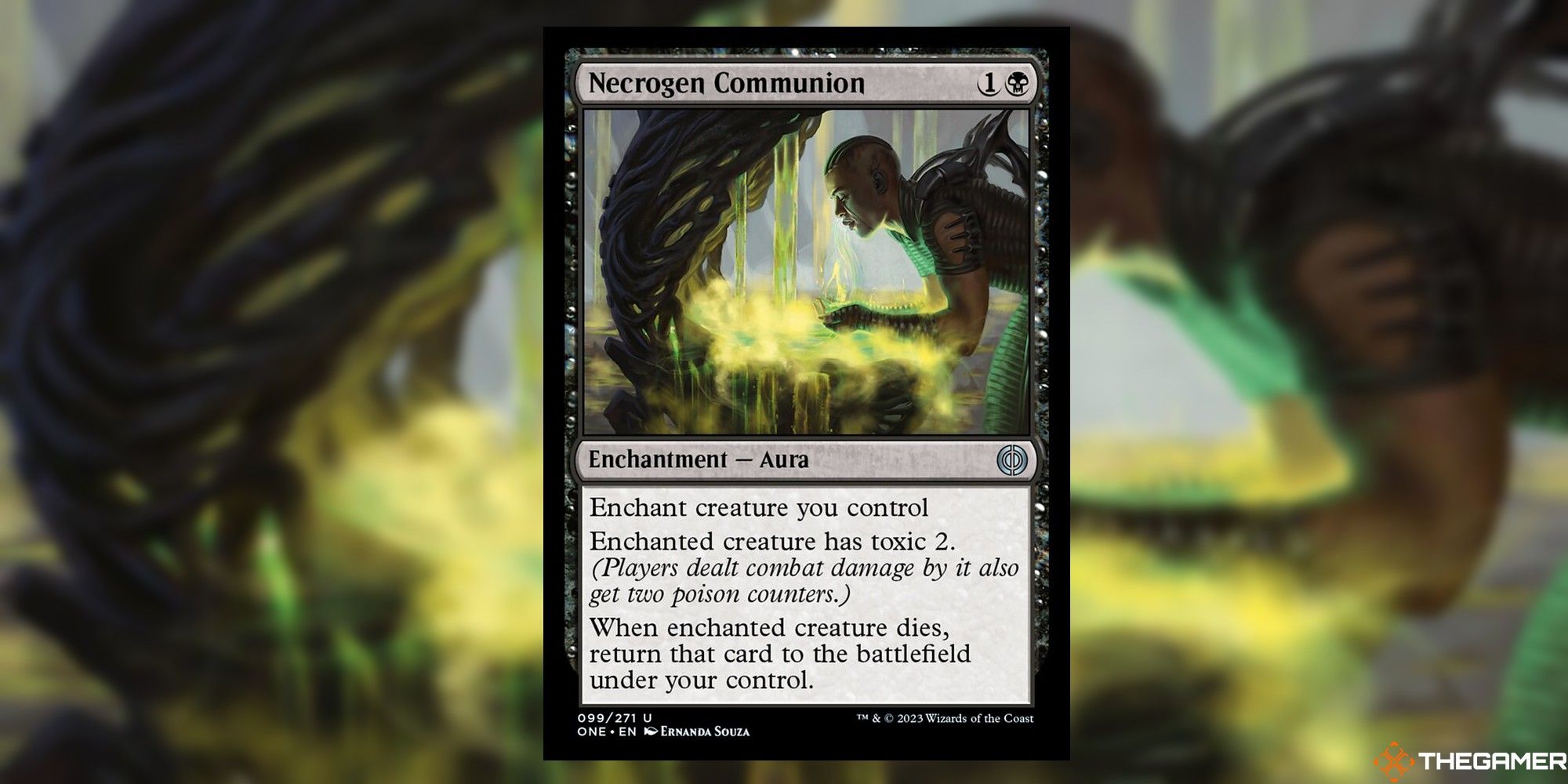 Necrogen Communion card and art background