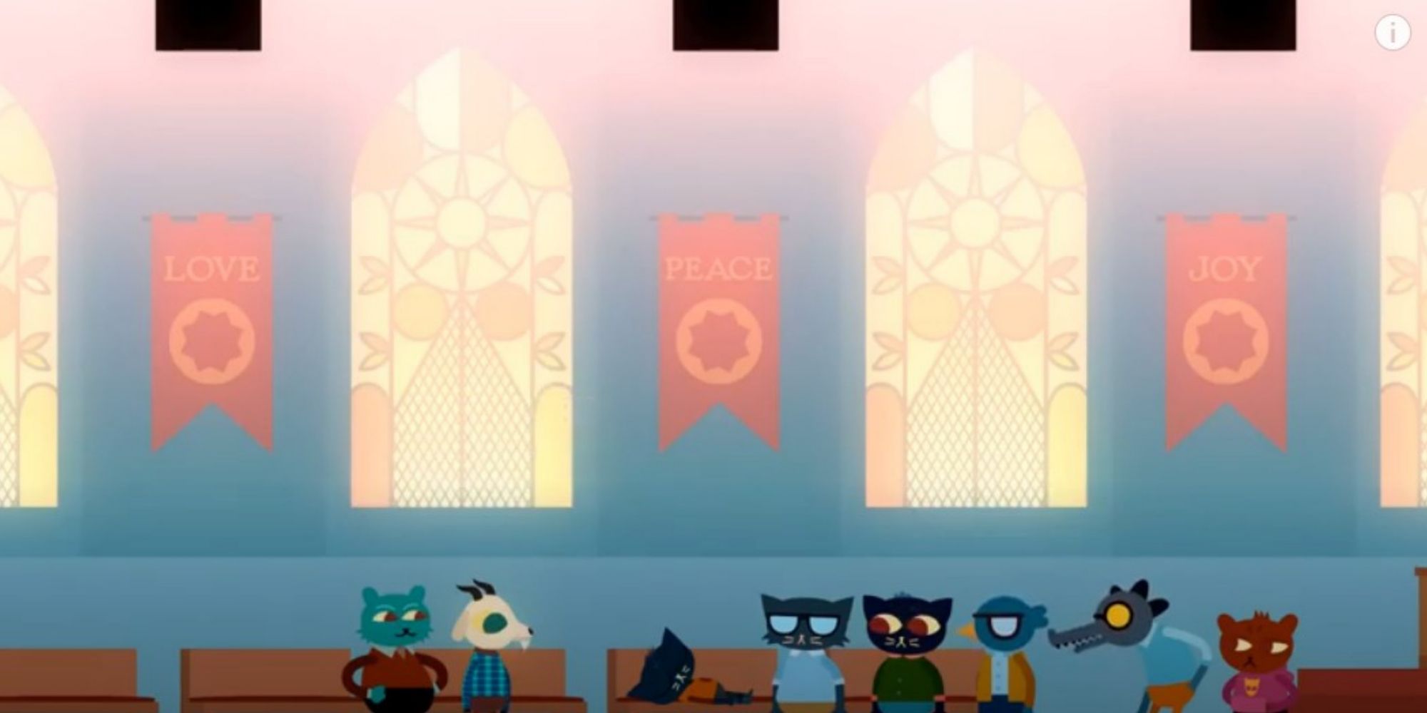 Mae unconscious in the church in Night in the Woods.