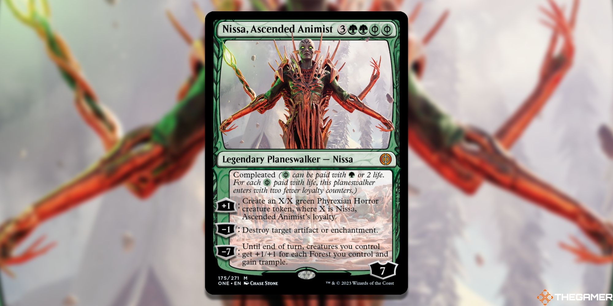 The card Nissa, Ascended Animist from Magic: The Gathering.