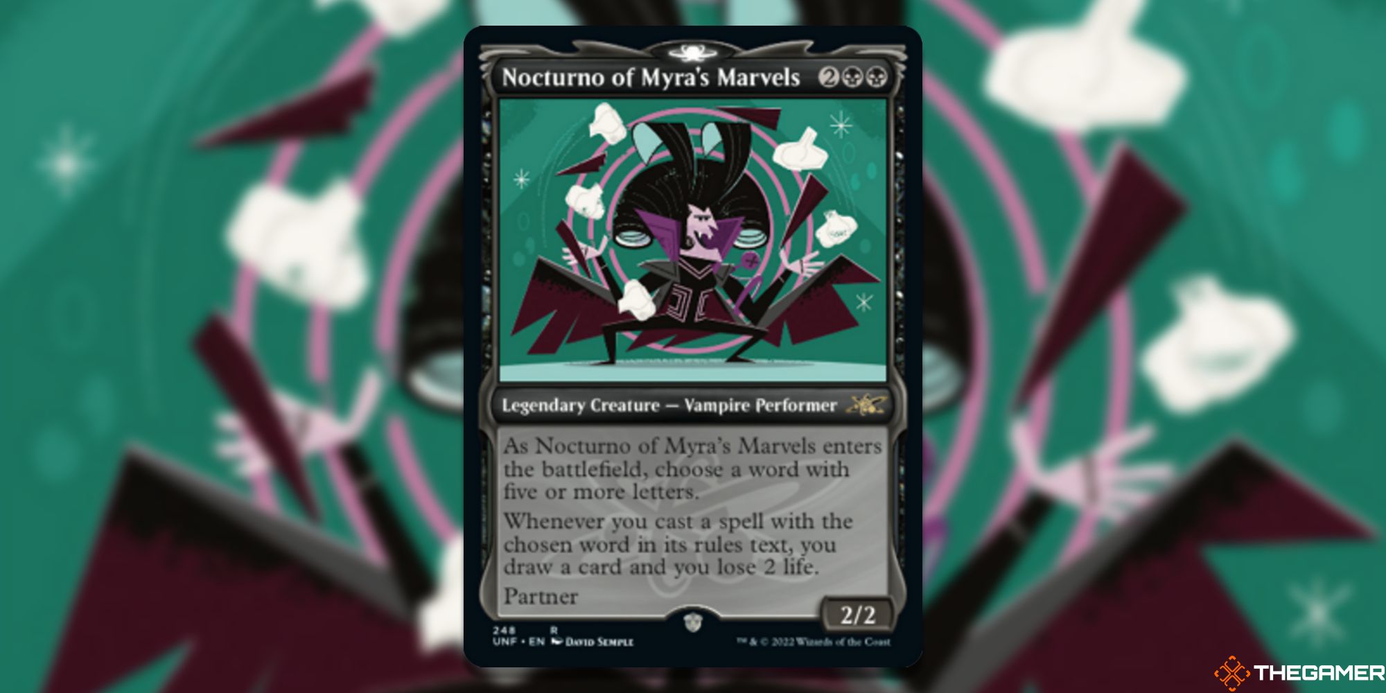 The card Nocturno of Myra's Marvels from Magic: the Gathering.