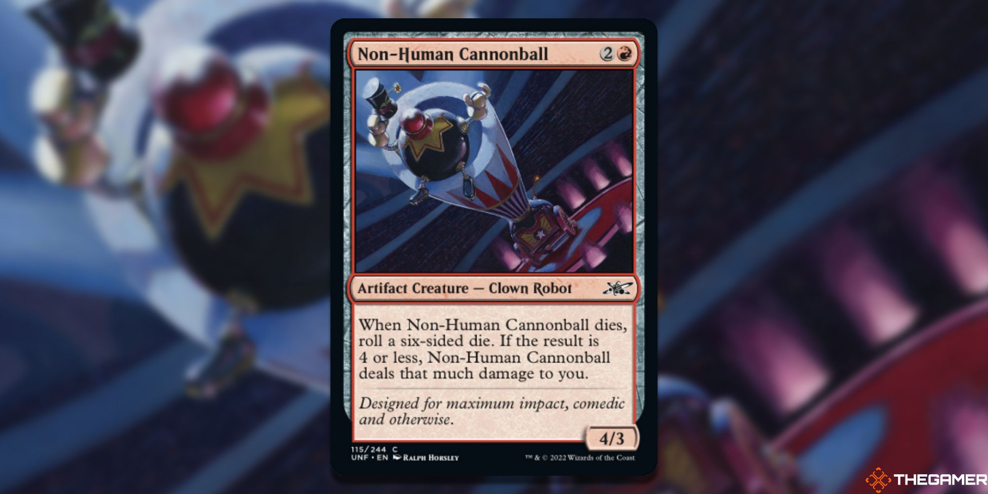 The card Non-Human Cannonball from Magic: the Gathering.