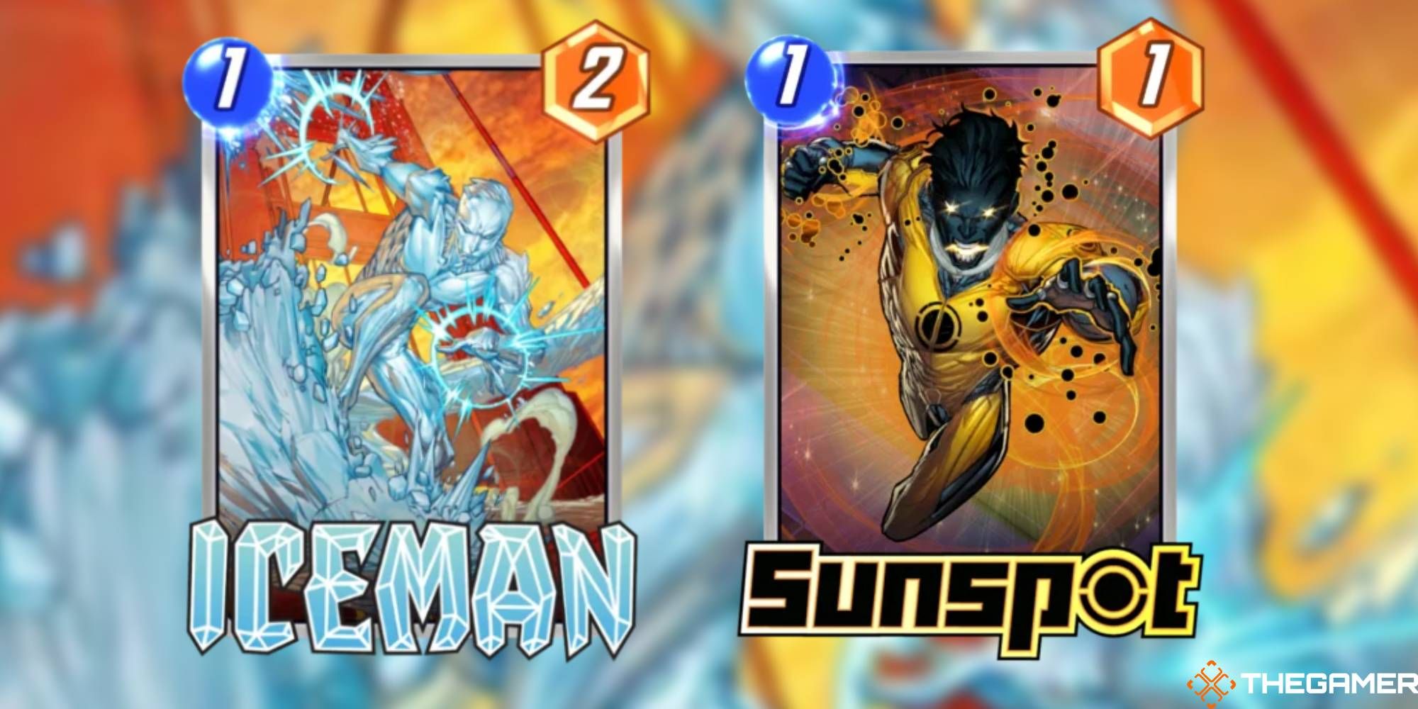 Marvel Snap Iceman And Sunspot Cards