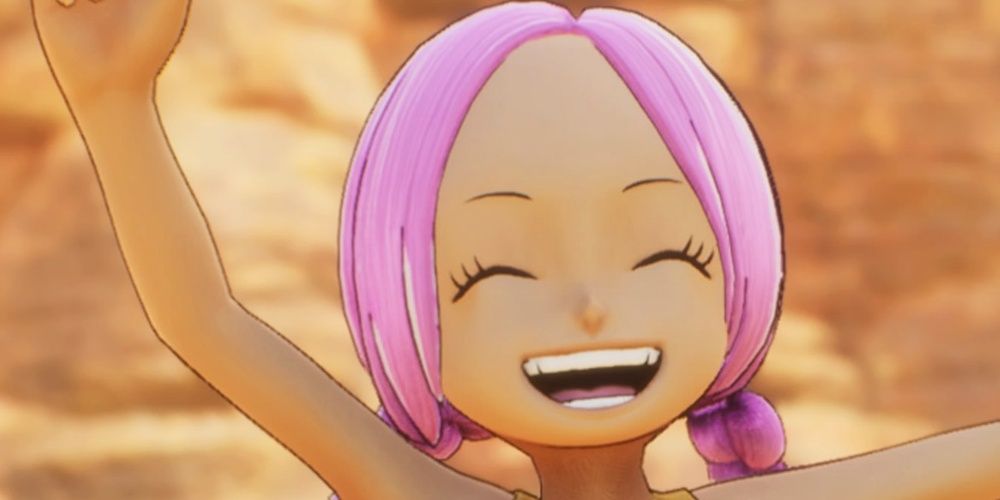 Zoner cheering in the One Piece Odyssey game