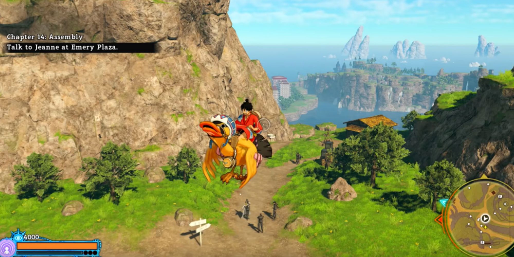 open world exploration in one piece world seeker with luffy and karoo mount