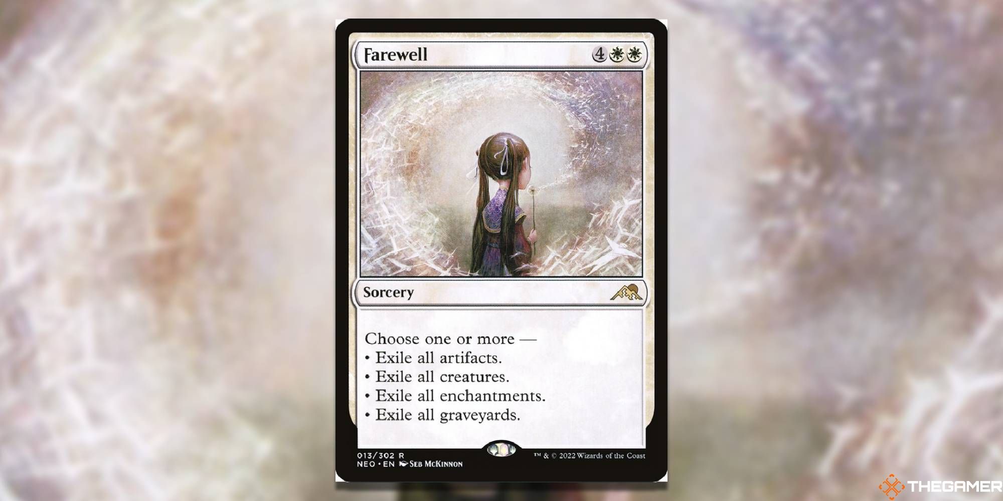 Image of the Farewell card in Magic: The Gathering, with art by Seb McKinnon