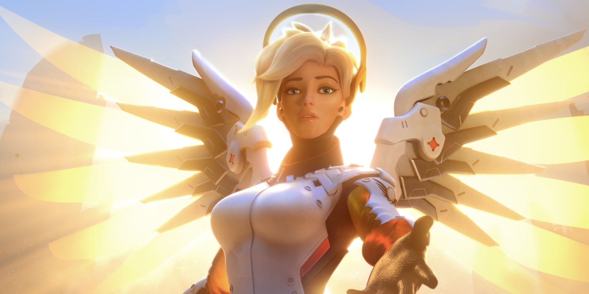 Mercy in the Overwatch cinematic trailer.