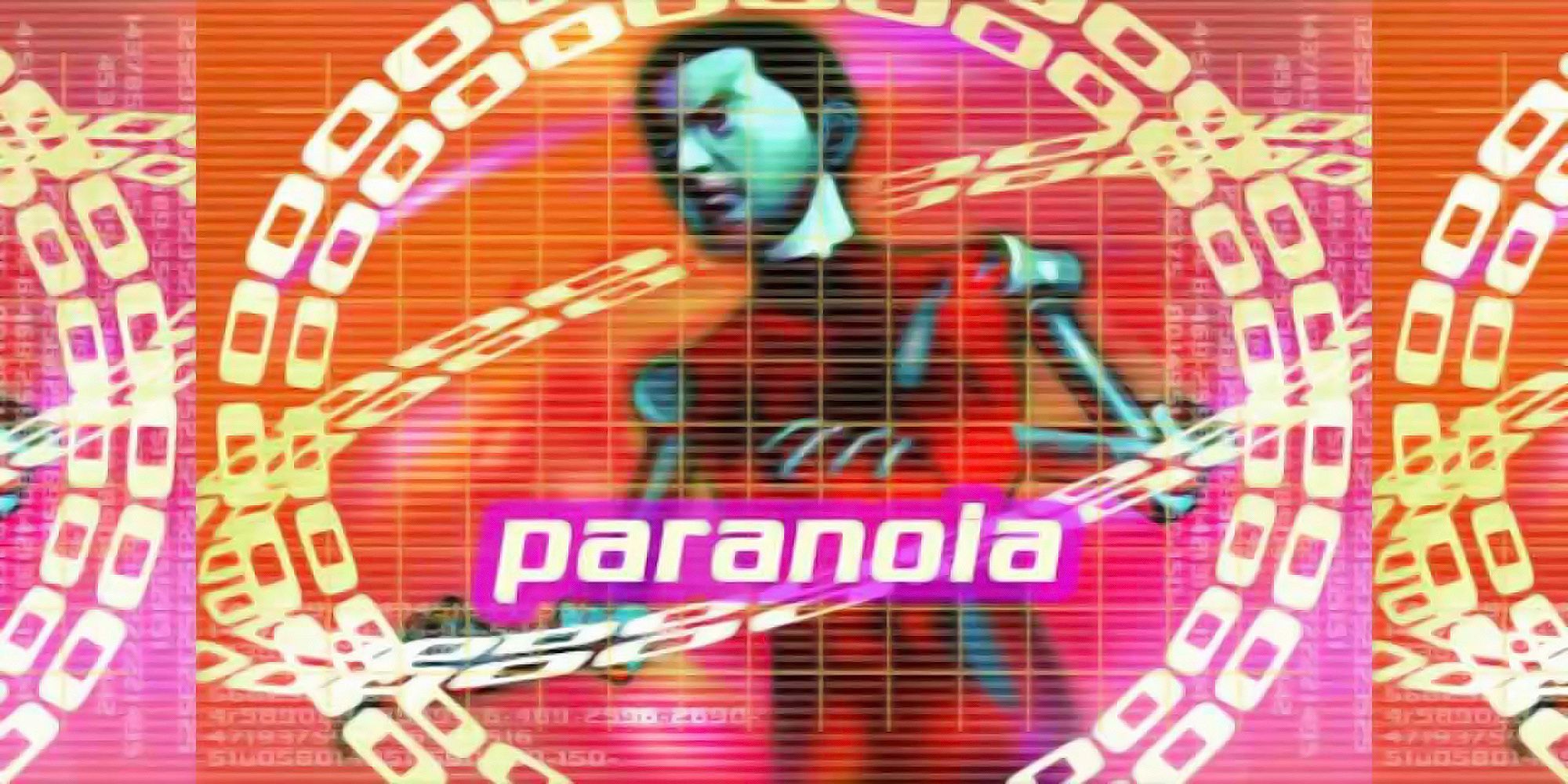 A cyborg graces the background of the song Paranoia, from the original Dance Dance Revolution.