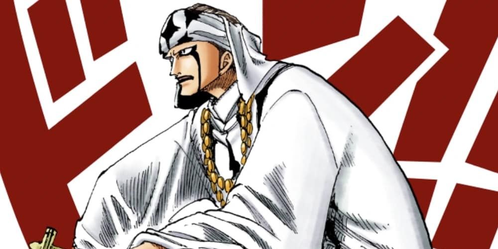 Pell sitting in the One Piece manga