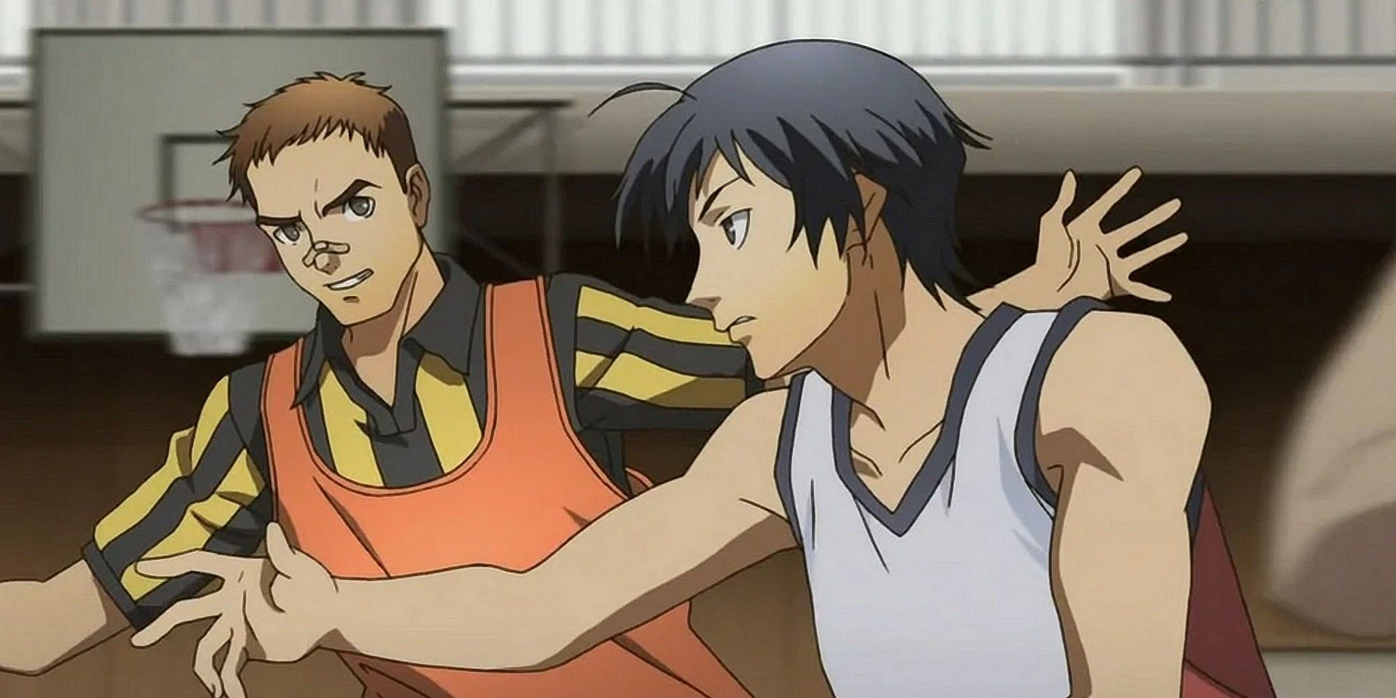 Daisuke and Kou playing basketball from Persona 4 Golden