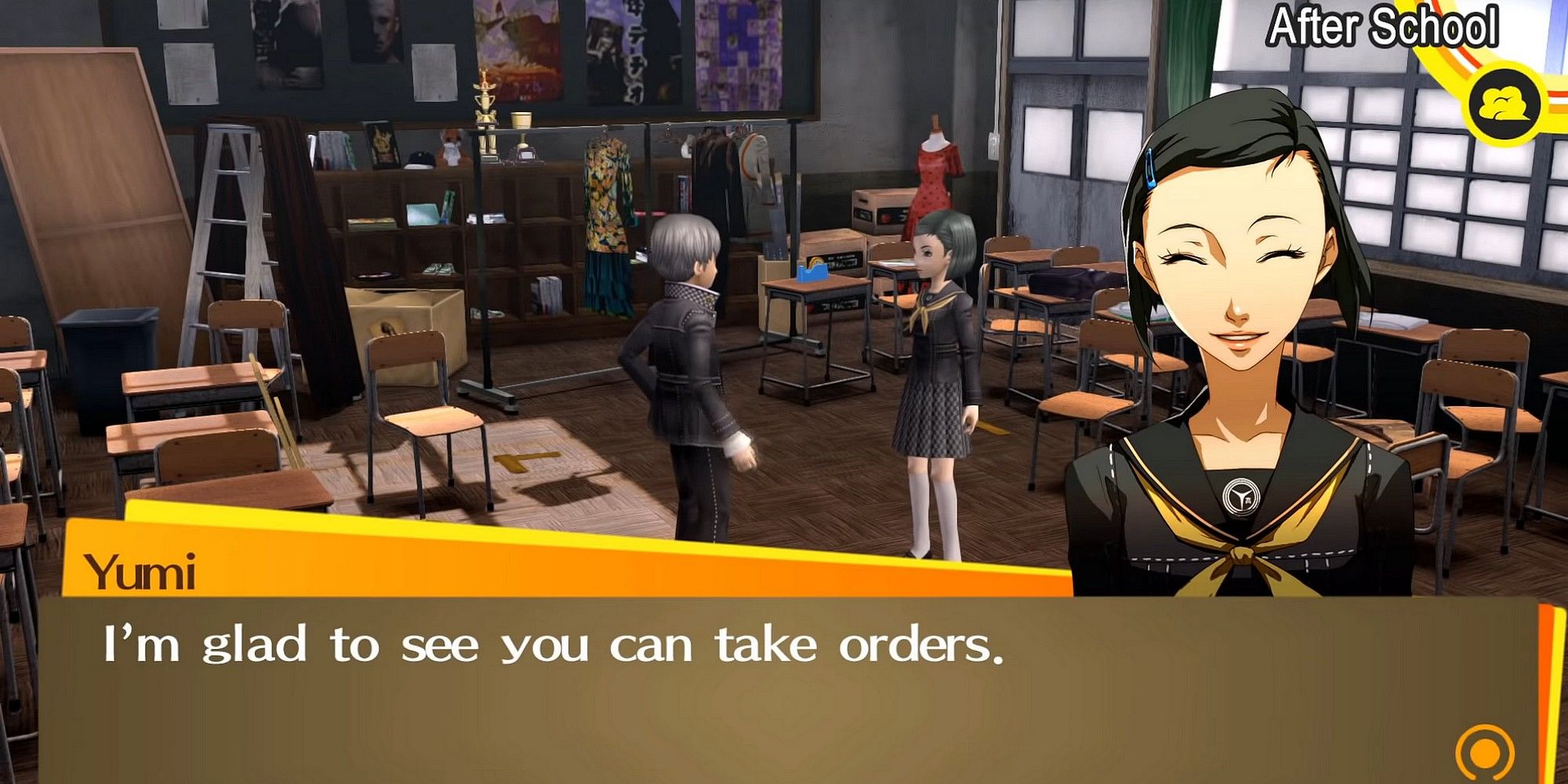 persona 4 golden yumi giving acting lessons