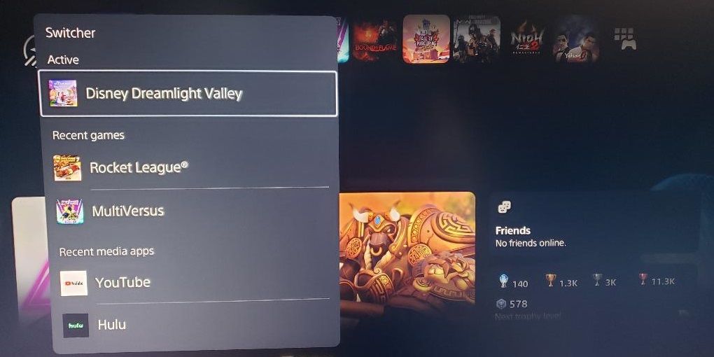 PlayStation 5 Switcher Screen