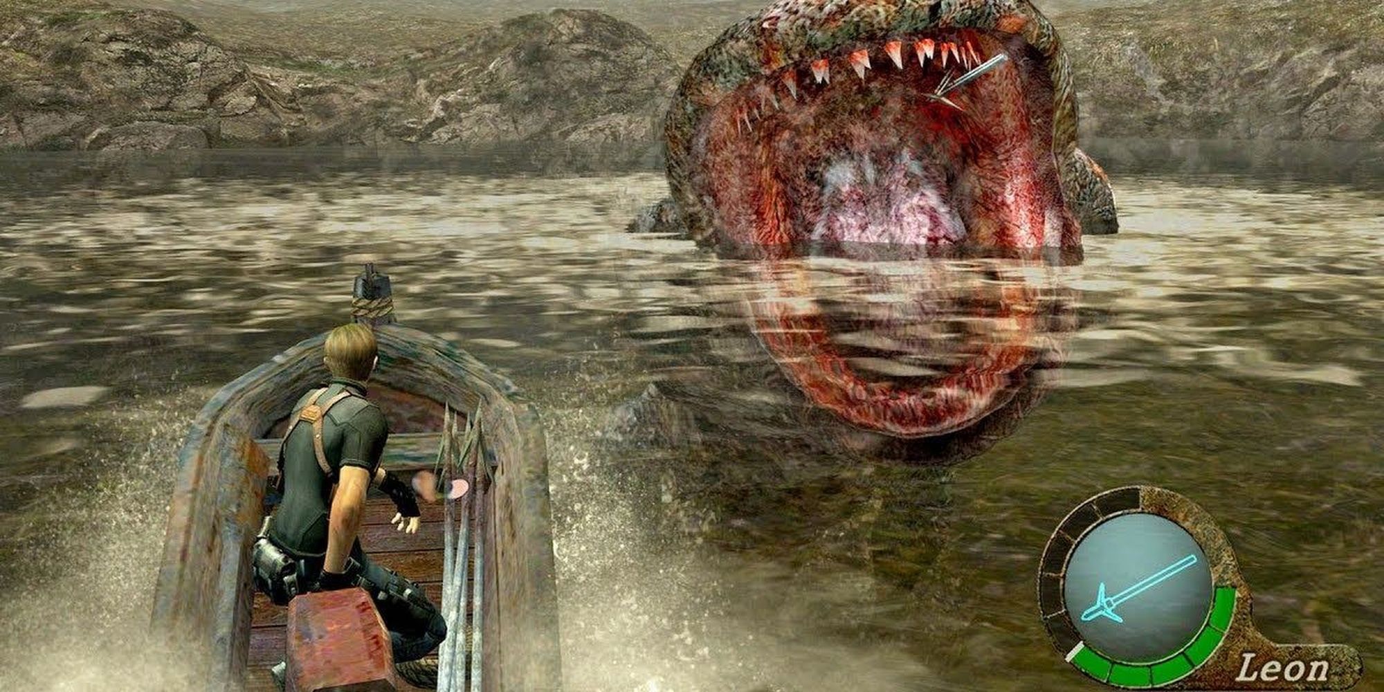 Resident Evil 4: Leon Fighting The Del Lago On A Boat