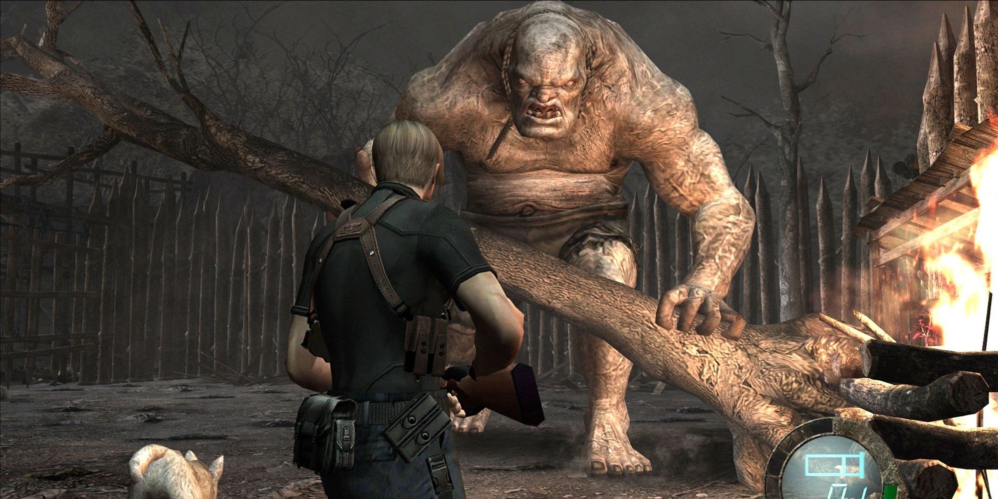 Resident Evil 4: Leon Facing An El Gigante