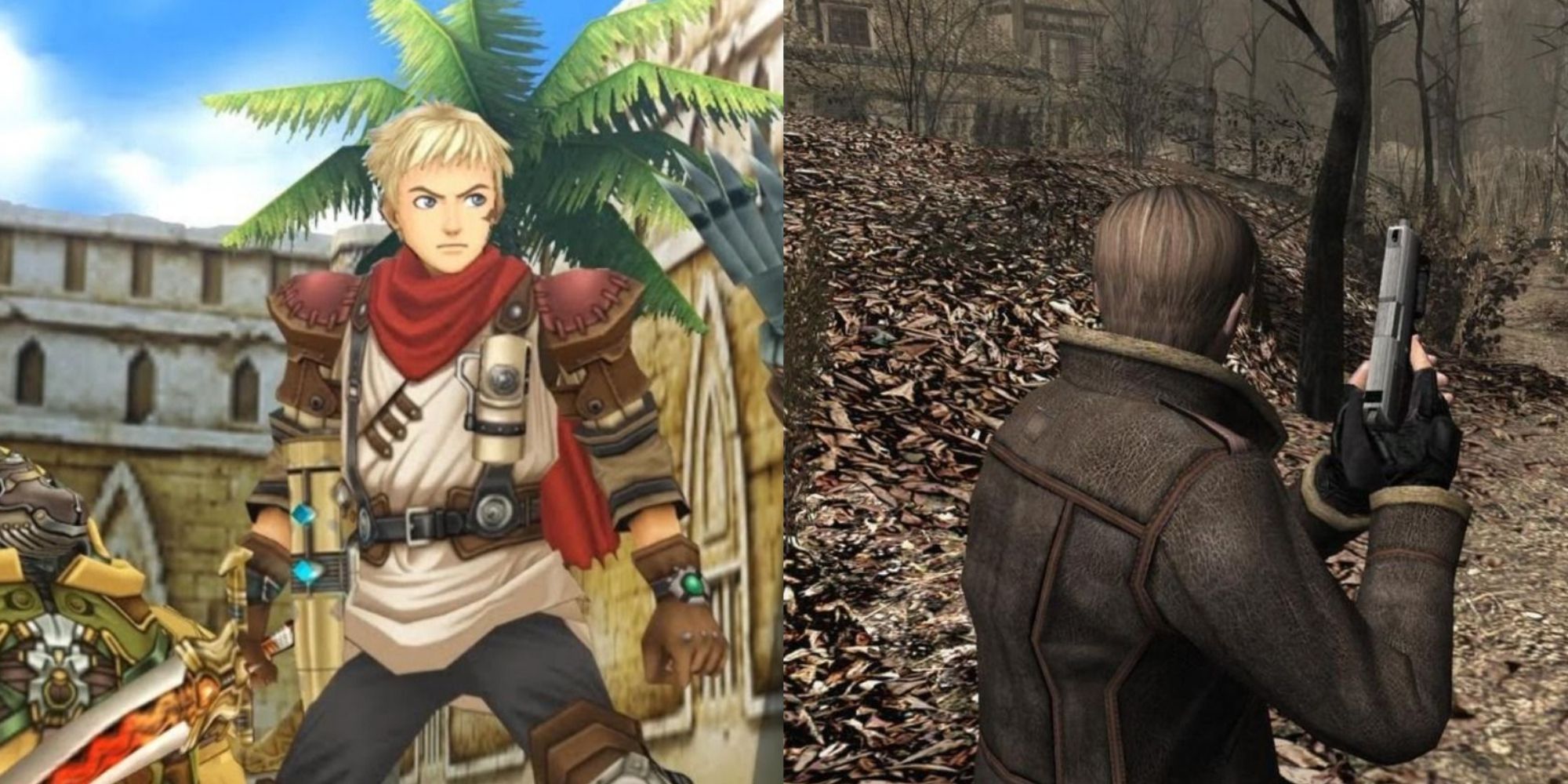 Rogue Galaxy Jasper and RE4 Leon Split Image