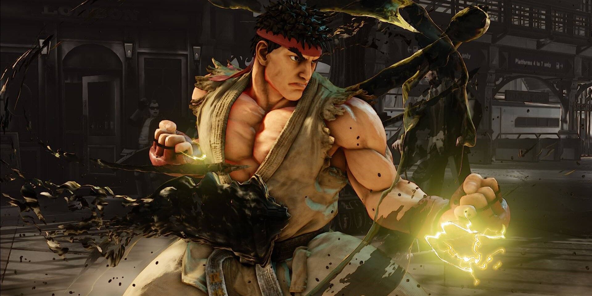 Ryu Street Fighter Series fight stance electric fists